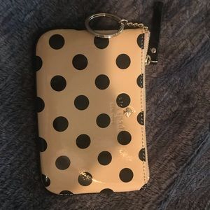 Kate Spade polka dot coin purse with key ring